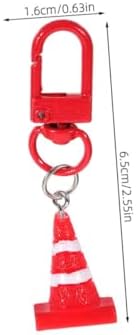 30pcs Resin Traffic Cone Keychain Charms for Bags and Accessories