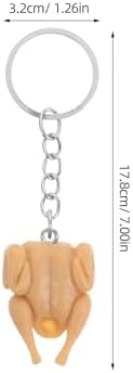 LOGOFUN 10PCS Mini Realistic Roast Chicken Keychain
