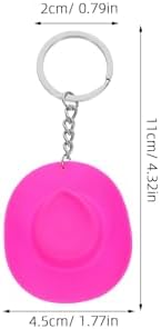 LUOZZY Retro Cowboy Hat Keychain Rose Red