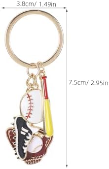 TIKTOLA 4pcs Decorative Alloy Baseball Keychain Keyring
