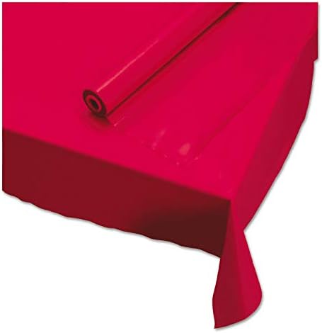 Hoffmaster 113001 Plastic Tablecover Roll Red