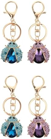 LOGOFUN 4PCS Ladybug Keychain Zinc Alloy Charm Pendant Gift