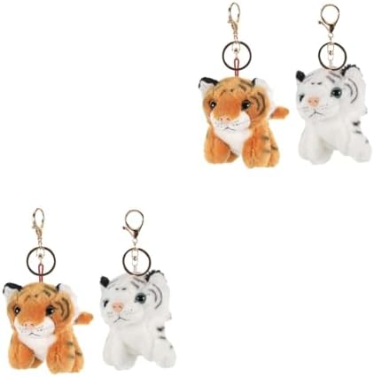 LUOZZY 4 Pcs Plush Tiger Keychains for Backpacks Handbags