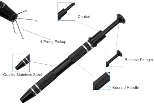 Bead Grabber 4 Prong Metal Jewelry Tweezers for Small Beads