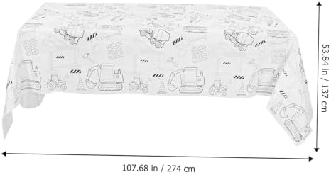 Uonlytech Birthday Coloring Tablecloth for Kids Parties