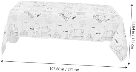 DOITOOL Birthday Coloring Tablecloth Construction Theme