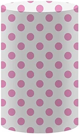 Pink Dots Round Cylinder Table Covers for Parties Decorations
