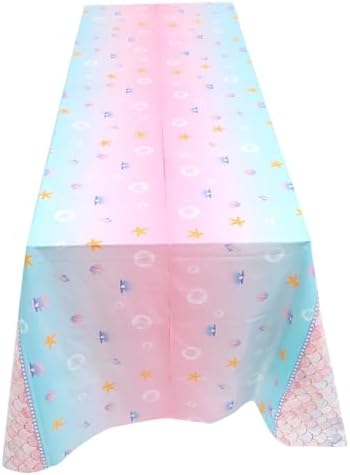 ULDIGI Disposable Mermaid Tablecloth for Birthday Parties