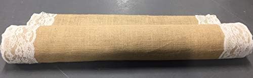 AAYU Premium Burlap Wedding Aisle Runner 48x50ft White Ivory