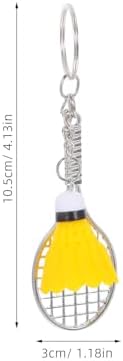 LOGOFUN 24pcs Mini Badminton Keychain Set