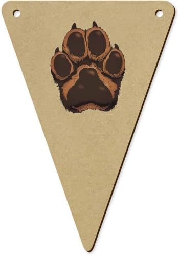 5 x 140mm Paw Print Wooden Bunting Flags