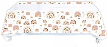 LYST 2PCS Rainbow Boho Tablecloths - Plastic Covers for Parties and Baby Showers