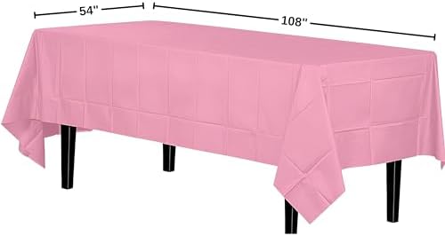 Premium Pink Plastic Tablecover 54x108 Heavy Durable