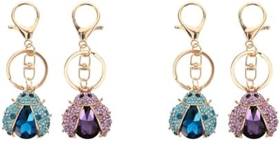 LOGOFUN 4PCS Ladybug Keychain Zinc Alloy Charm Pendant Gift