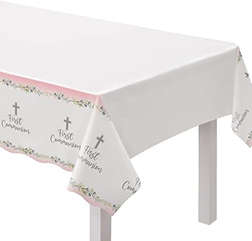 Elegant My First Communion Pink Table Cover 54x102