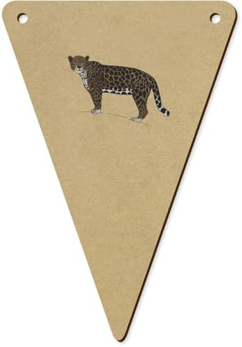 5 x 140mm Jaguar Stare Wooden Bunting Flags