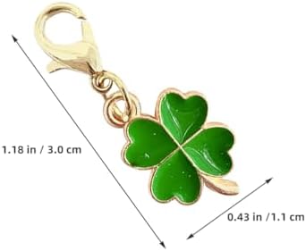 LOGOFUN 100pcs Four Leaf Clover Keychain Lucky Charm