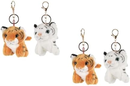 LUOZZY 4 Pcs Plush Tiger Keychains for Backpacks Handbags