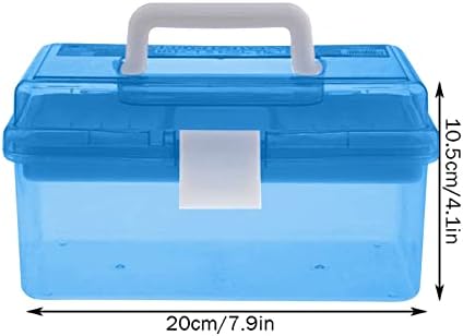 Plastic Storage Box with Removable Tray and Handle