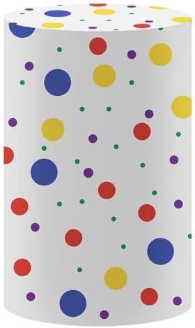 Circus Cylinder Plinth Table Cover with Polka Dots Design