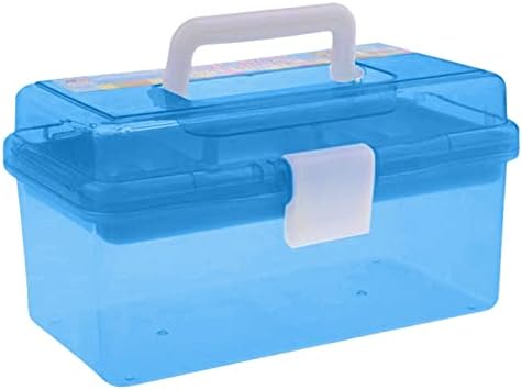 Plastic Storage Box with Removable Tray and Handle