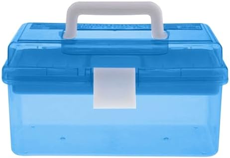 Plastic Storage Box with Removable Tray and Handle