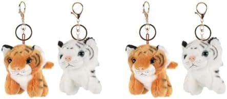LUOZZY 4 Pcs Plush Tiger Keychains for Backpacks Handbags