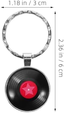 LOGOFUN 6PCS Retro Music Keychains for Bags Backpacks