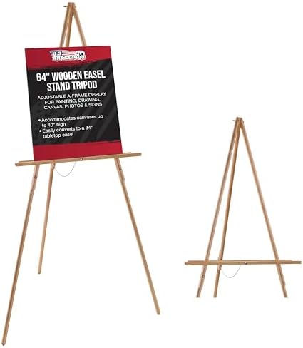 US Art Supply 64 inch Wooden Easel Stand
