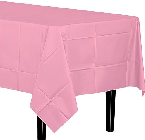 Premium Pink Plastic Tablecover 54x108 Heavy Durable
