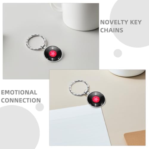 LOGOFUN 6PCS Retro Music Keychains for Bags Backpacks