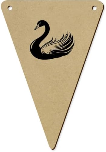 5 x 140mm Swan Side View Wooden Bunting Flags