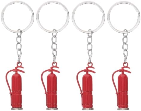 LUOZZY 4pcs Firefighter Keychain Decor