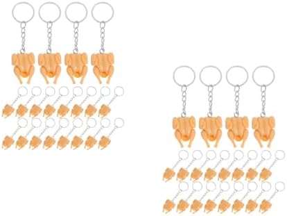 LOGOFUN 40PCS Mini Roast Chicken Keychain