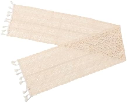Ciieeo Elegant Lace Tablecloth Holiday Table Runner Hollow Design Wedding