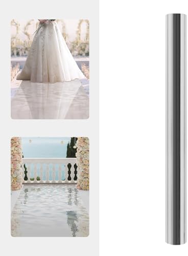 3 x 65ft Silver Reflective Aisle Runner for Wedding Ceremony