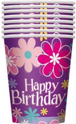 9oz Blossom Birthday Party Cups 8ct