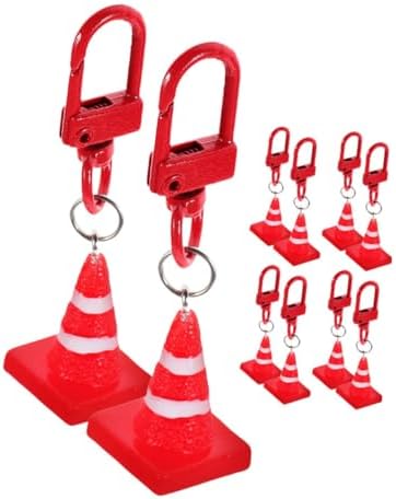 30pcs Resin Traffic Cone Keychain Charms for Bags and Accessories
