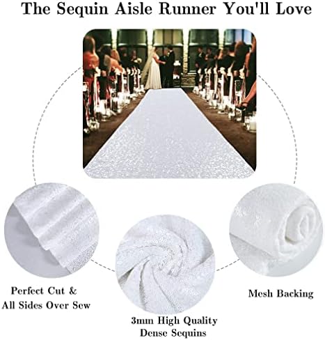 Glitter Aisle Runner for Weddings 2ft x 15ft Sequin Carpet