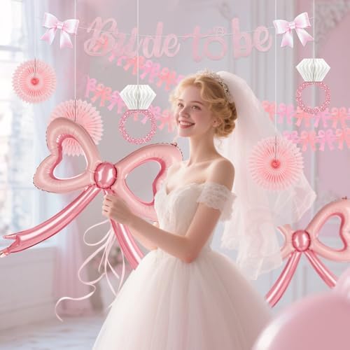 Bridal Shower Decorations with Bow Balloons and Fans