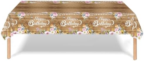 3 Pack Wood Grain Tablecloths for Rectangle Table 54x108 Inch