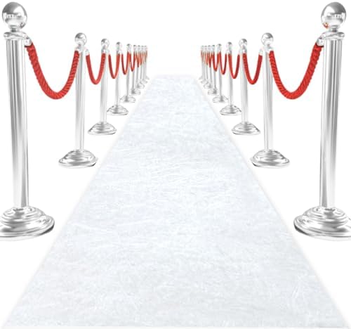 White Aisle Runner for Wedding Ceremony 4x15 Ft Velvet Runner