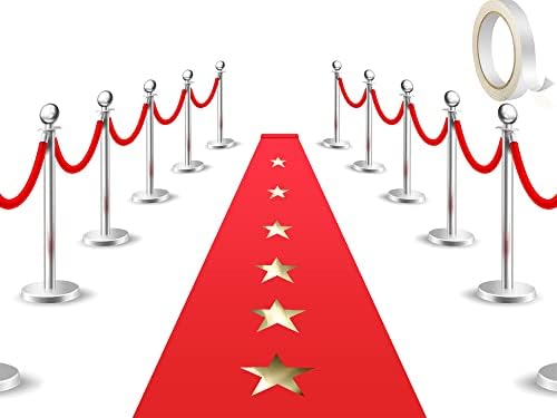 Shappy Red Carpet Runner with 20 Paper Stars 26x164ft