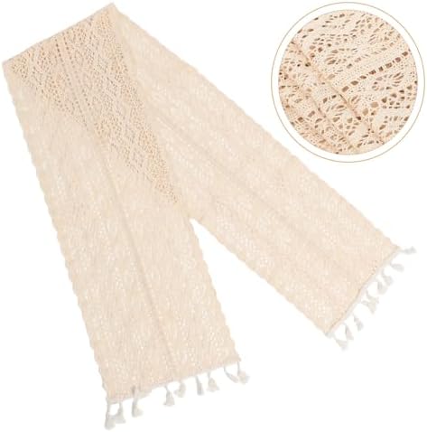 Ciieeo Elegant Lace Tablecloth Holiday Table Runner Hollow Design Wedding