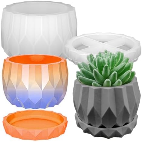 Wehous Silicone Planter Mold Set Diamond Shape