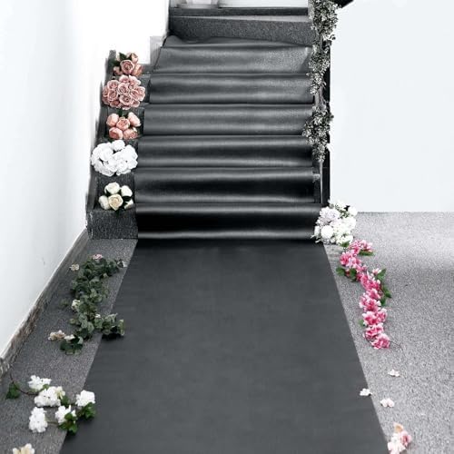 Efavormart 3FT x 50FT Black Glitter Aisle Runner