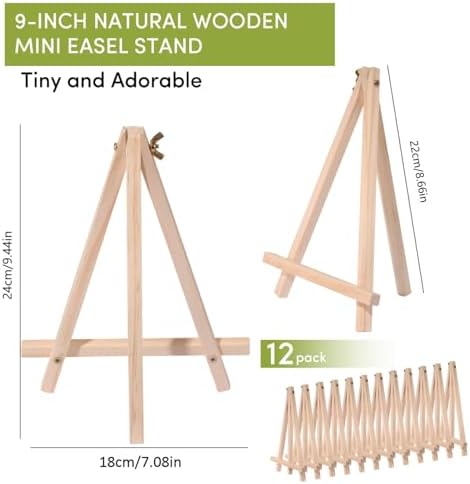 12 Pack Mini Wooden Easel for Painting Display