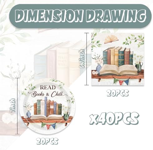 40pcs Book Themed Party Decorations for 20 Guests