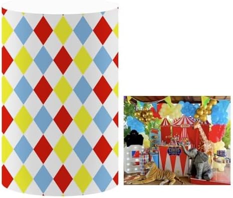 KONPON Circus Cylinder Plinth Covers Yellow Blue Red