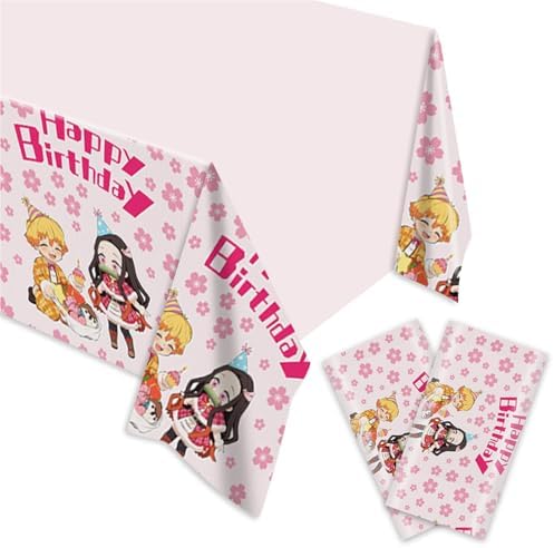 2Pcs Demon Tablecloth Disposable Tablecover for Birthday Party Decorations